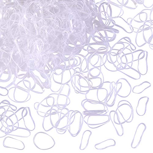 Senkary 1200PCS Small Elastic Hair Bands - Mini Hair Rubber Bands & Hair Ties for Women, Girls (Clear) - Perfect for Braids, Ponytails & Hair Styling