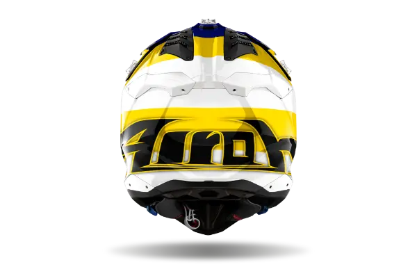 Airoh Aviator 3 Motorcycle Helmet - Monarch Blue & Yellow - DOT & ECE Certified - Lightweight & Ventilated for Street & Racing - Perfect for Urban Commuting & Track Days