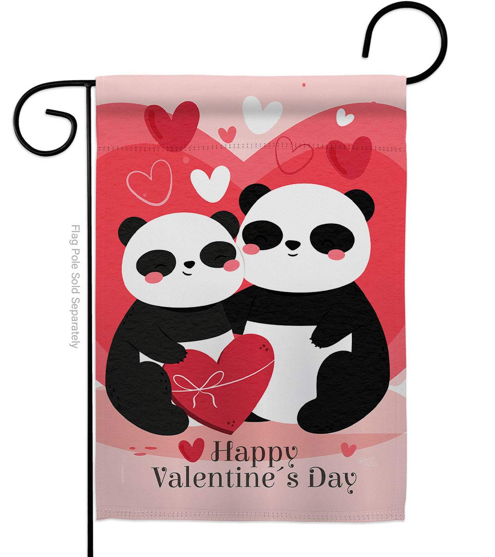 Panda Love Garden Flag - Valentine's Spring Decor for Yard & Home