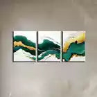 3-Piece Abstract Green Marble Texture Wall Art Set - Framed Canvas 60x90cm (24x36in) - High Quality Print - 100% Australian Made - Ready to Hang - Perfect for Living Room, Bedroom & Office Decor