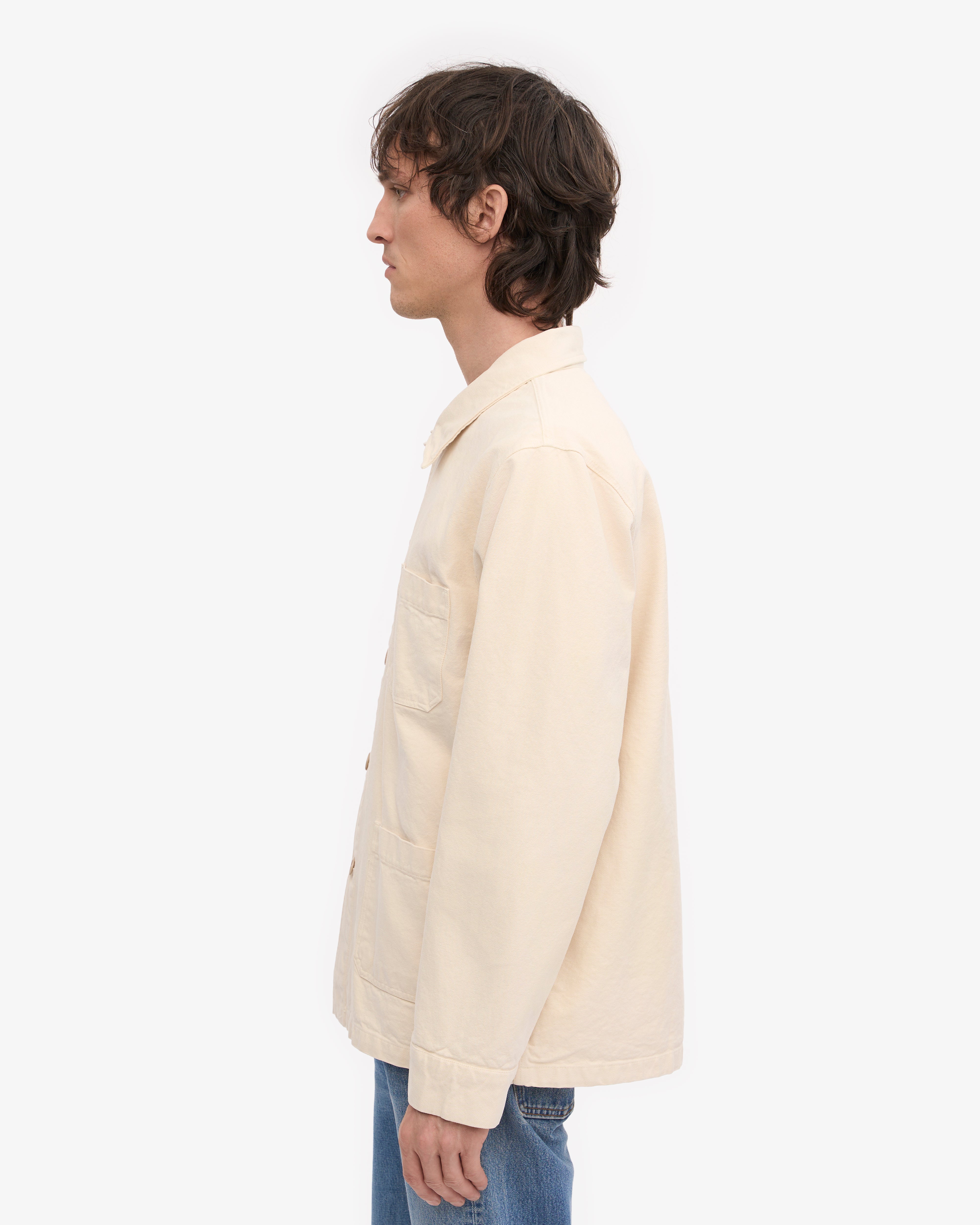 Organic Workwear Jacket for Men & Women | Ivory White Cotton Twill Jacket | Durable & Comfortable for Outdoor Work, Gardening & Casual Wear