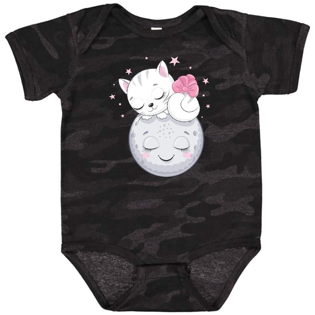Inktastic Cat on the Moon Baby Bodysuit - Cute Astronaut Cat Onesie for Newborns & Infants - Perfect for Baby Showers, Birthdays & Everyday Wear