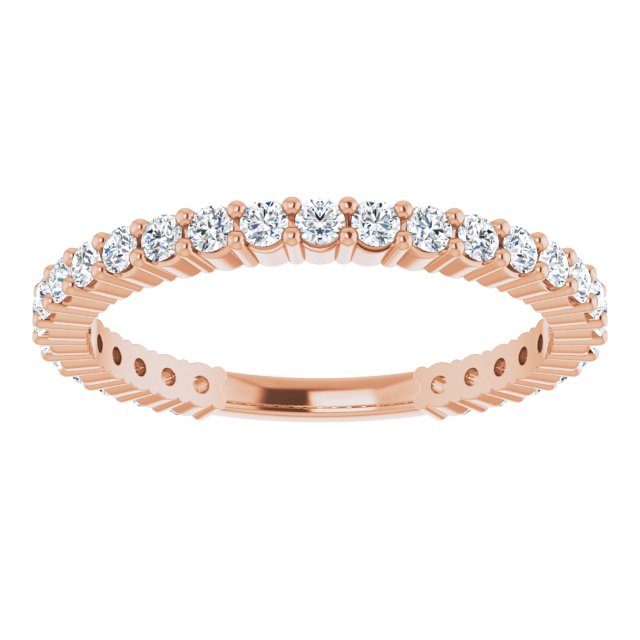 0.50 Carat Round Cut Diamond Wedding Band - Dainty Stackable Ring for Women - Perfect for Bridal, Anniversary, or Everyday Elegance