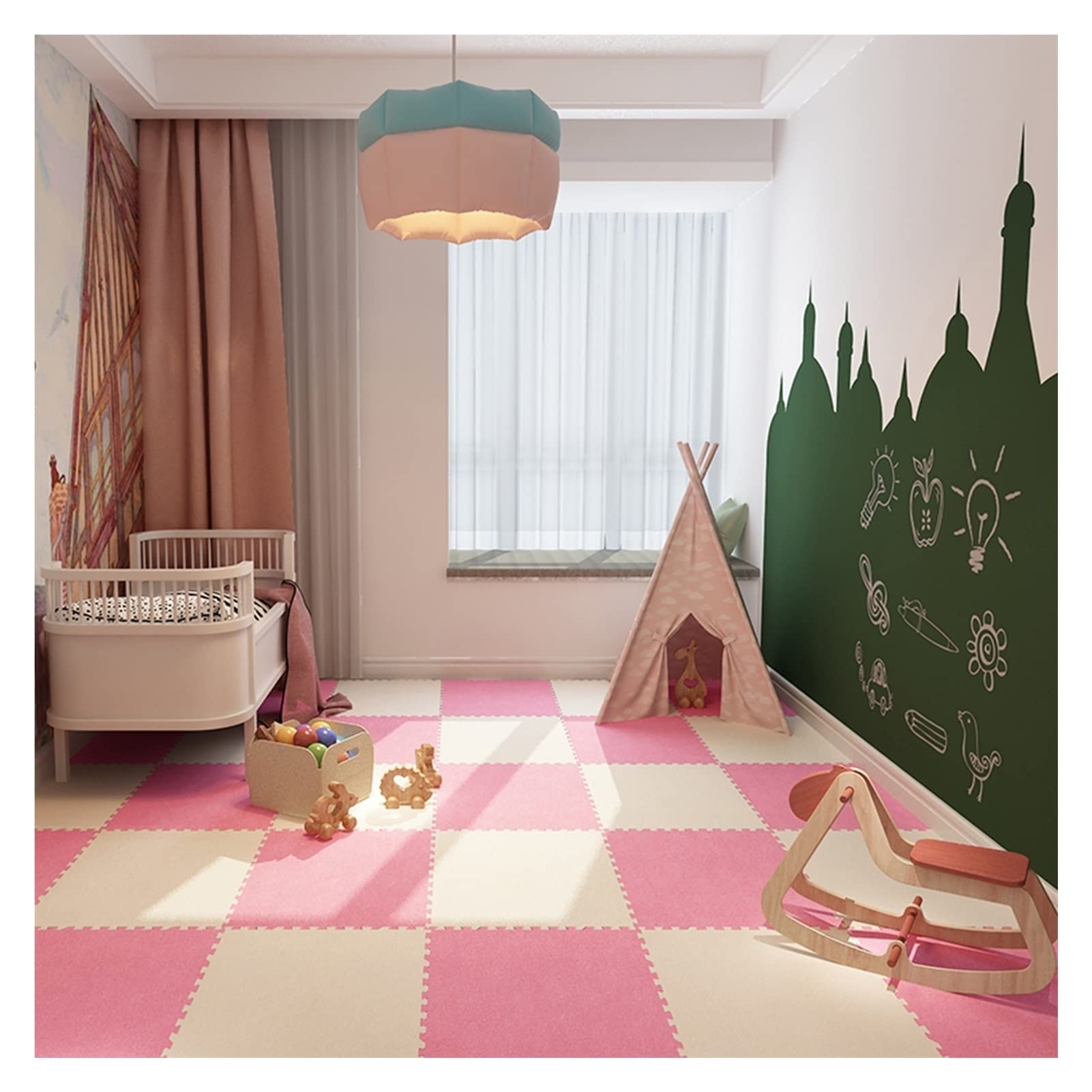 Interlocking Foam Play Mats - Soft Plush Carpet Tiles for Kids Room, Nursery & Play Areas - Non-Slip Puzzle Floor Mat for Home Gym, Daycare & Playroom (20-Piece Set, 30x30cm, Color B) - Perfect for Toddler Safety, Indoor Play & Floor Protection