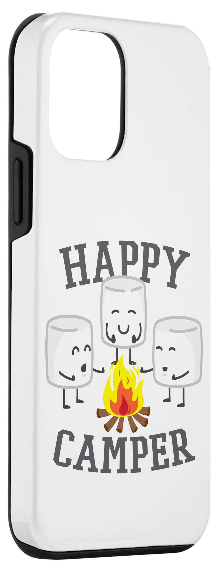 iPhone 12 Mini Case - Cute Marshmallows & Happy Camper Design | Slim Protective Cover for Everyday Use, Travel & Outdoor Adventures
