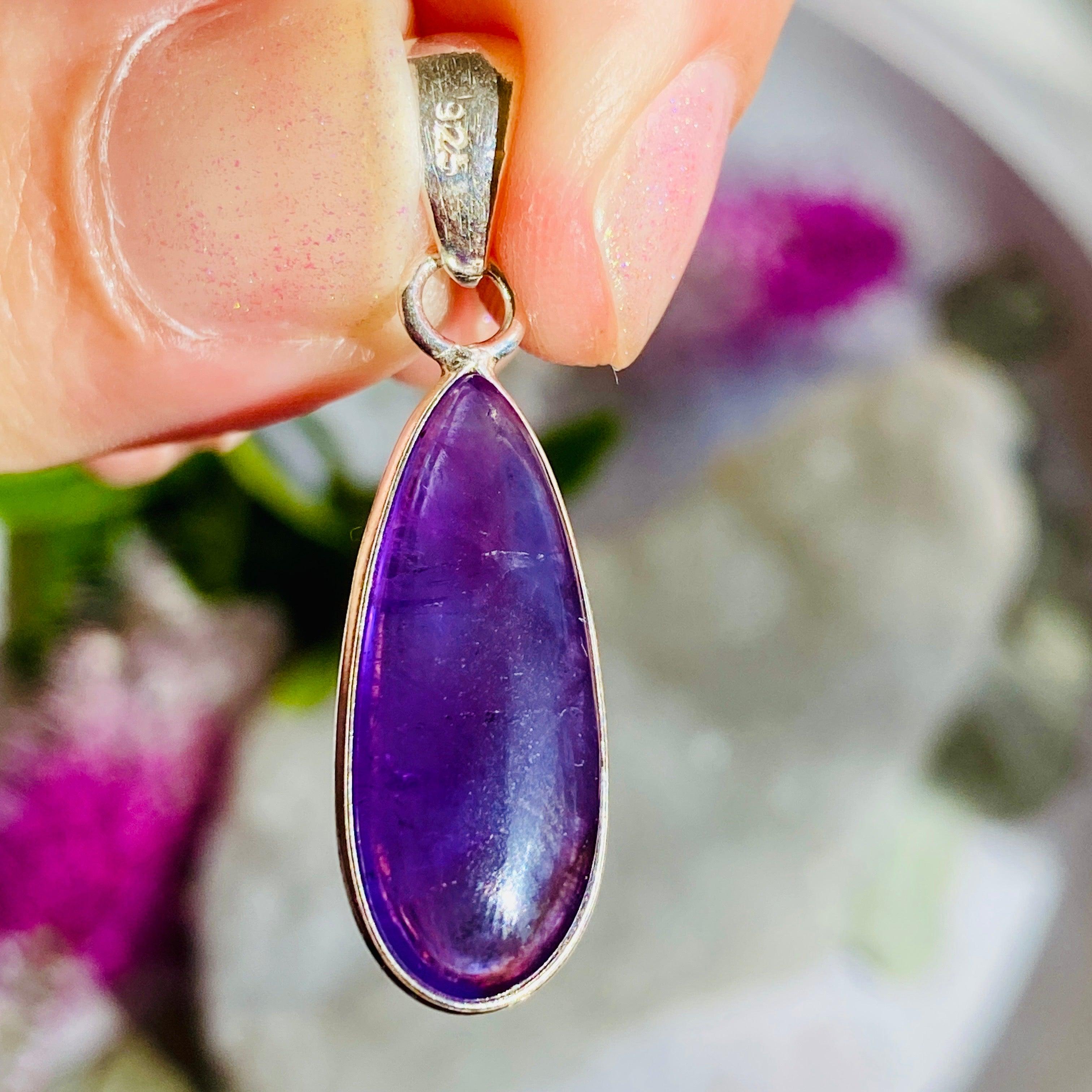 Amethyst Small Teardrop Pendant Necklace KPGJ2803 - Elegant Purple Gemstone Jewelry for Women, Perfect for Daily Wear, Gift Giving & Special Occasions