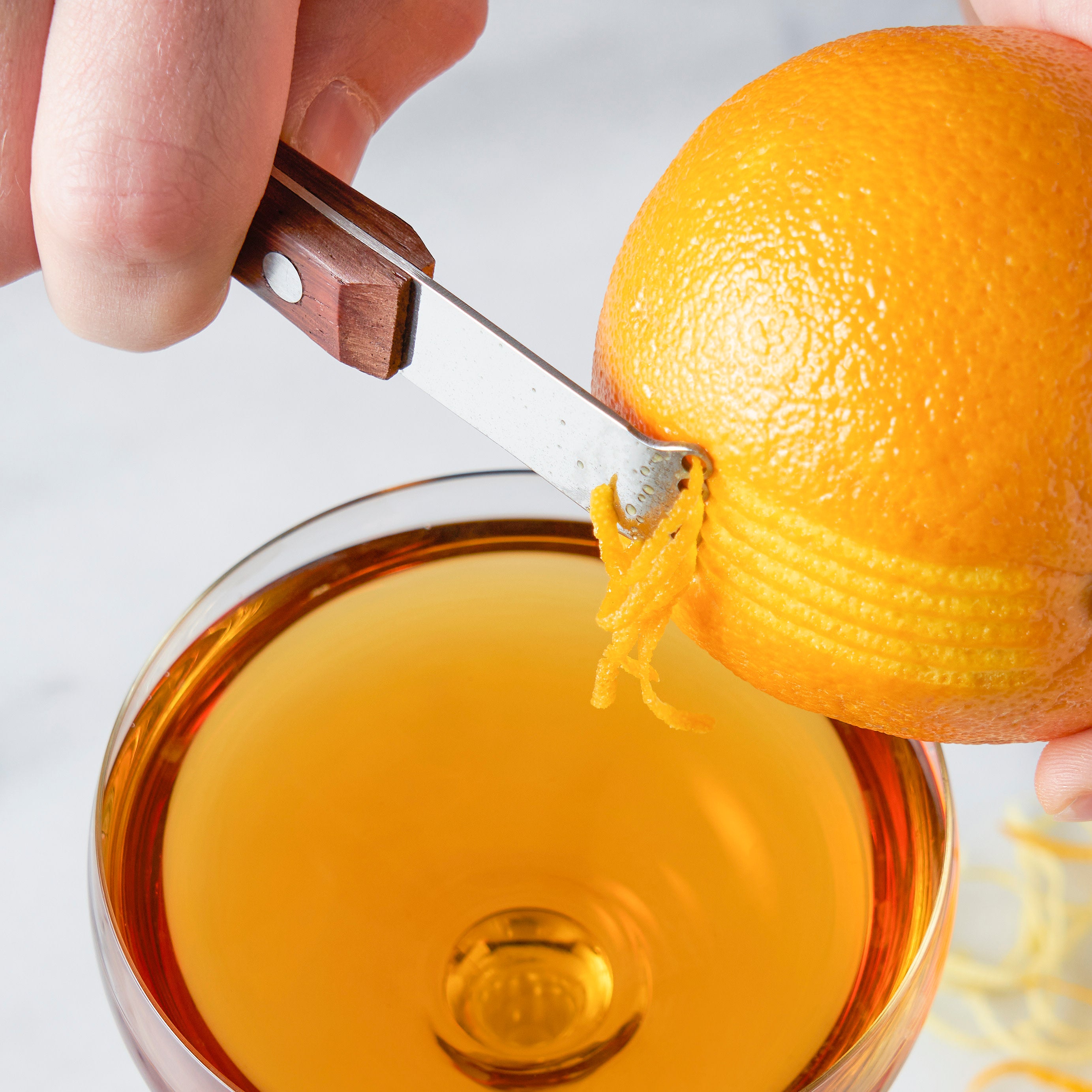 Premium Stainless Steel Citrus Zester with Ergonomic Acacia Wood Handle - Perfect for Zesting Lemons, Limes & Oranges for Baking, Cooking & Cocktail Garnishes