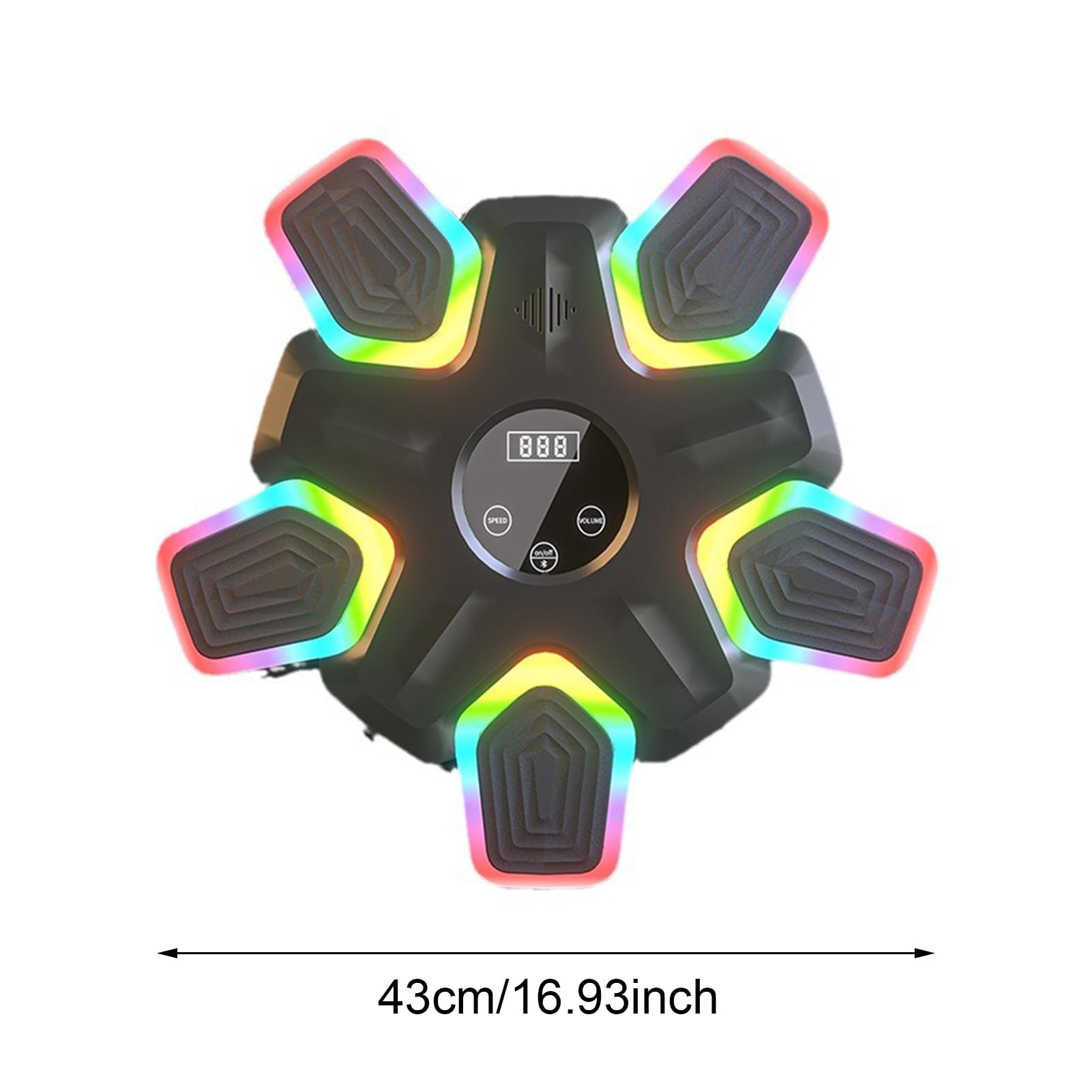 Music Punching Machine with Boxing Gloves - 17 Inch LED Boxing Workout Equipment for Adults & Kids, Wall Mounted Home & Gym Exercise Equipment with Colorful Lights | Perfect for Fitness Training, Stress Relief & Fun Family Activities