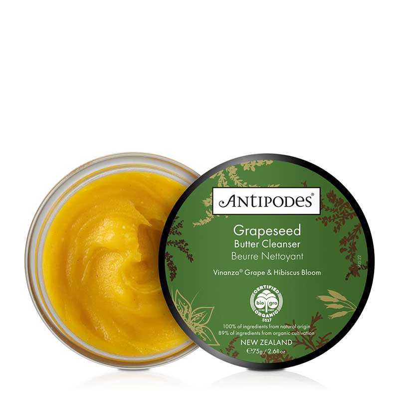 Antipodes Grapeseed Butter Cleanser - Organic Face Wash for Dry & Sensitive Skin - Hydrating & Nourishing Facial Cleanser - Perfect for Morning & Night Skincare Routine