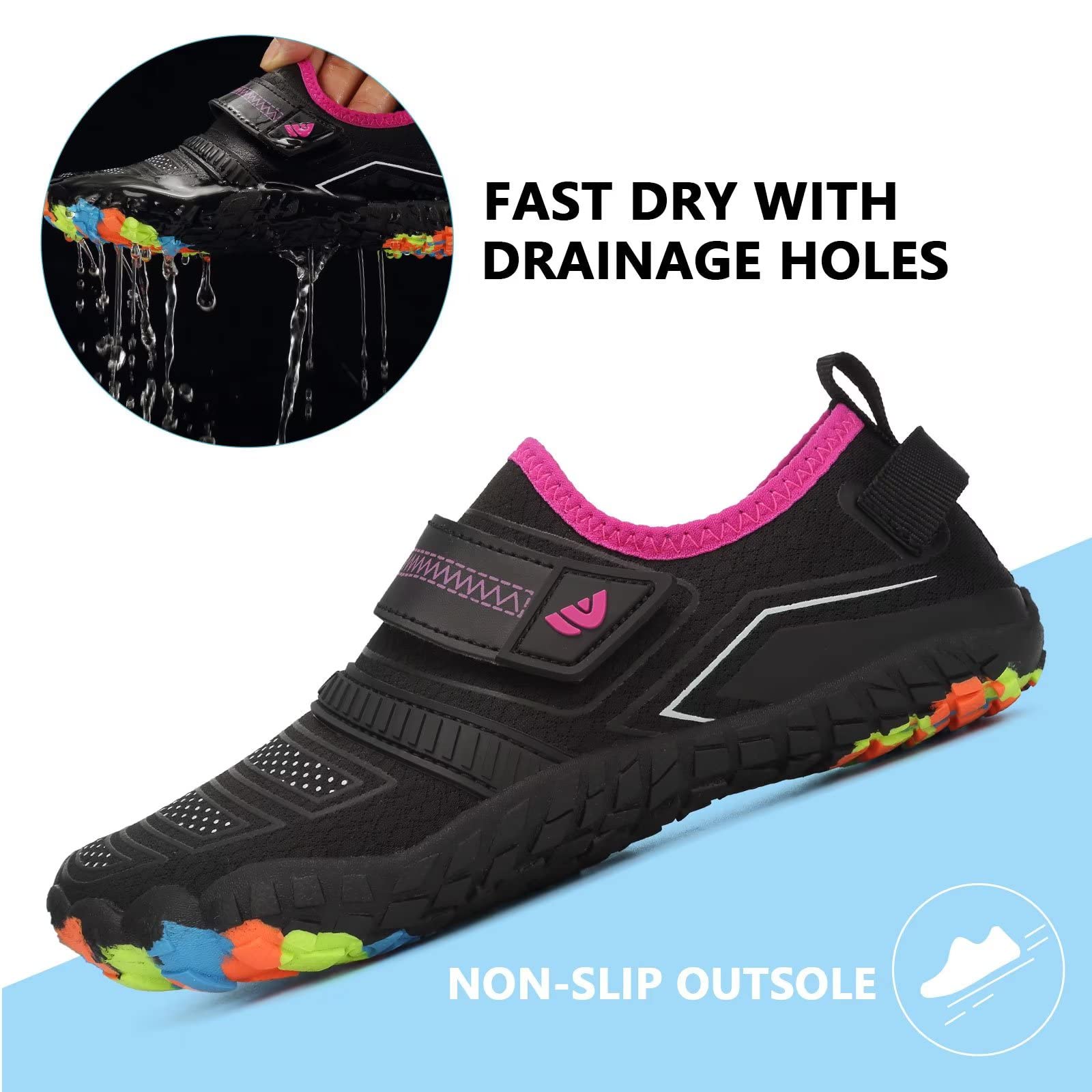 **Boys & Girls Water Shoes - Lightweight Comfortable Sole for Easy Walking, Athletic Slip-On Aqua Socks (Toddler/Little Kid/Big Kid) - Perfect for Beach, Pool & Water Sports**