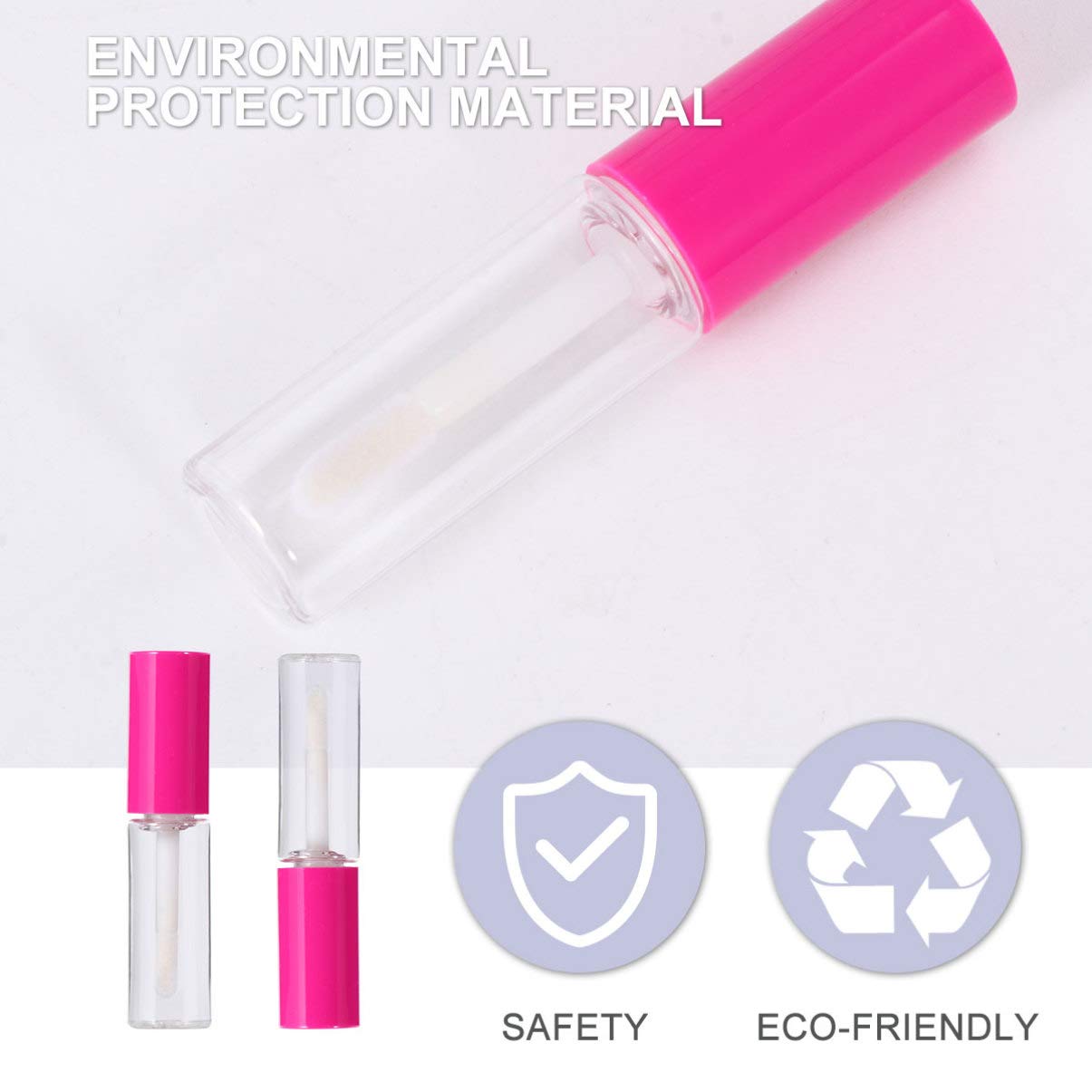 Lurrose 100 Pcs Clear Empty Lip Tubes with Brush Wand - Refillable Lip Gloss Containers for DIY Lip Samples, Travel Makeup Kit & Cosmetic Storage (Rosy) - Perfect for Home Beauty Salon, Professional Makeup Artists & On-the-Go Touch Ups
