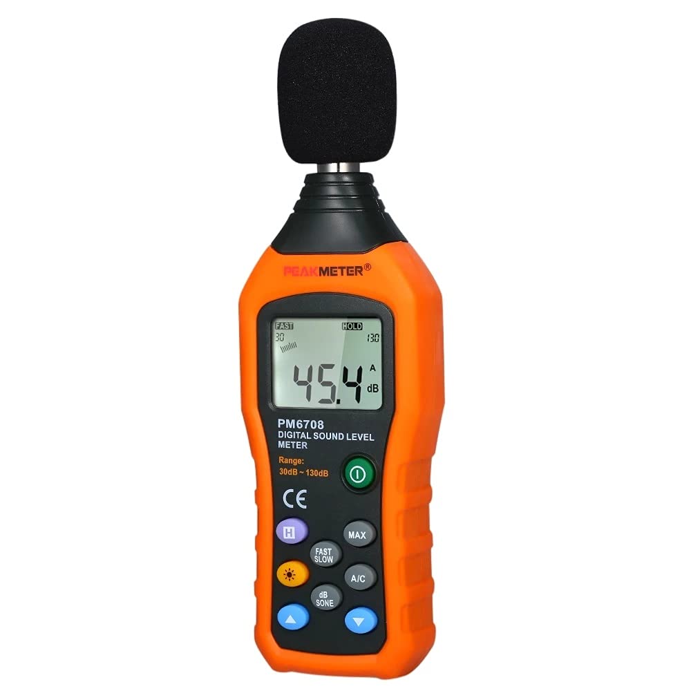 UOEIDOSB Digital Sound Level Meter - LCD Noise Meter 30-130dB, Decibel Monitoring Tester for Home, Office, Factory & School Noise Measurement - Perfect for Workplace Safety, Classroom Monitoring & Industrial Use