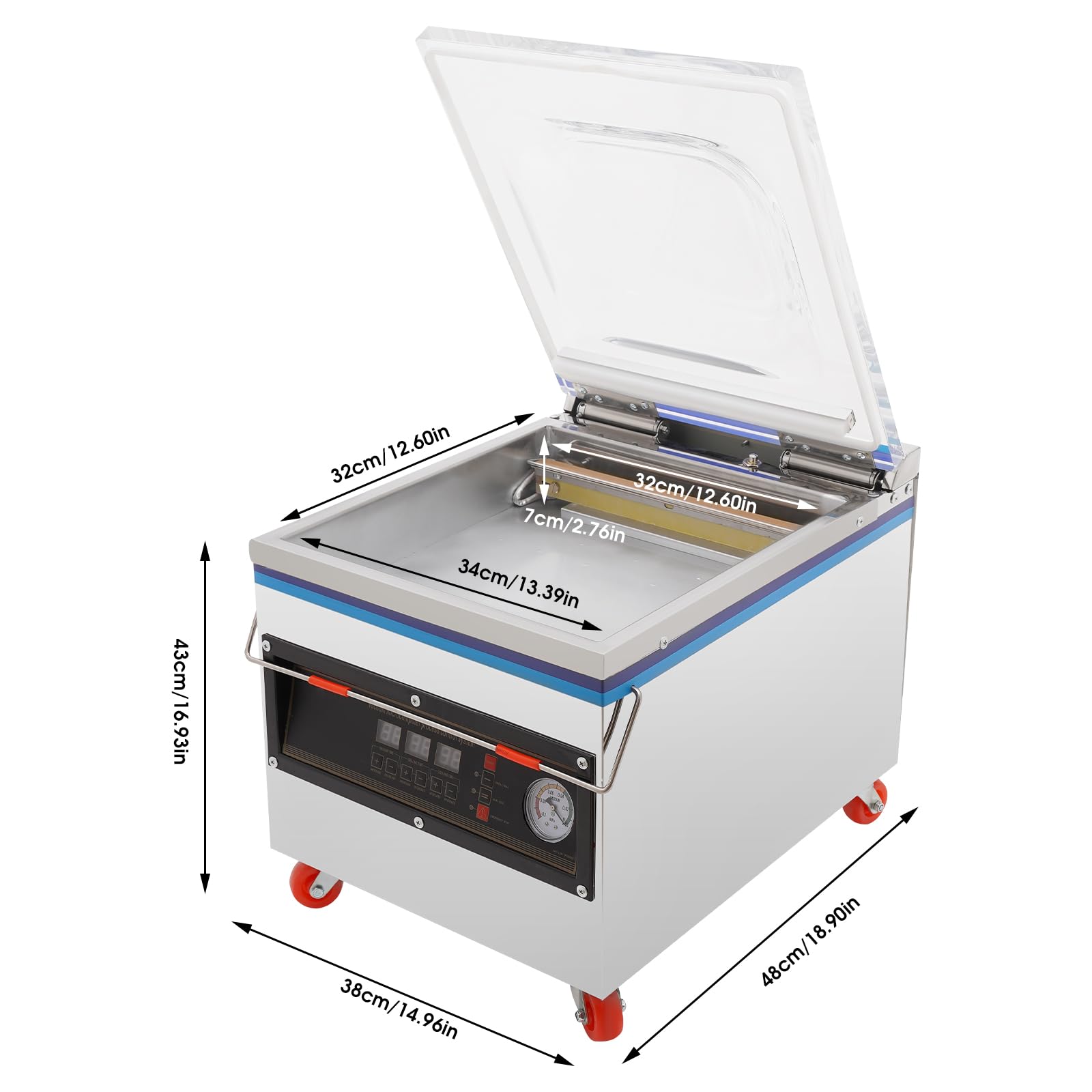 Commercial Chamber Vacuum Sealer Machine 110V - 12.6