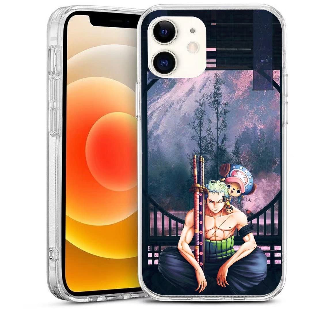 Zoro Anime & Chopper Soft TPU Clear Phone Case for iPhone 13 Pro Max - Durable Silicone Protective Cover | Perfect for Anime Fans, Daily Use & Gift Giving