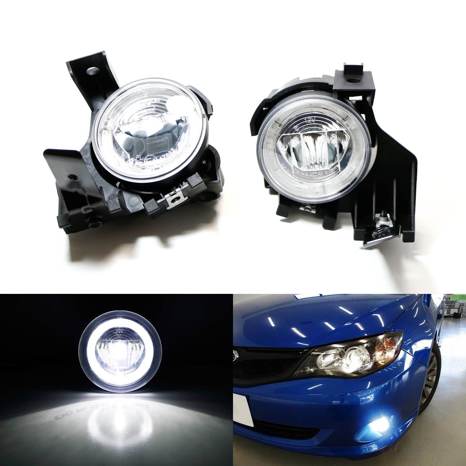 20W CREE LED Halo Ring Daytime Running Lights & Fog Lights for 2008-2011 Subaru Impreza WRX - Durable Bright White Beams for Night Driving & Off-Road Adventures