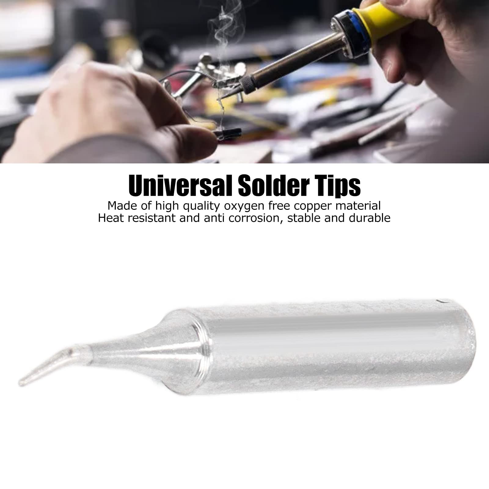 High Temperature Resistant IS Type (Elbow Head) Oxygen-Free Copper Soldering Iron Tip Replacement - Perfect for Electronics Repair, DIY Projects, and Jewelry Making
