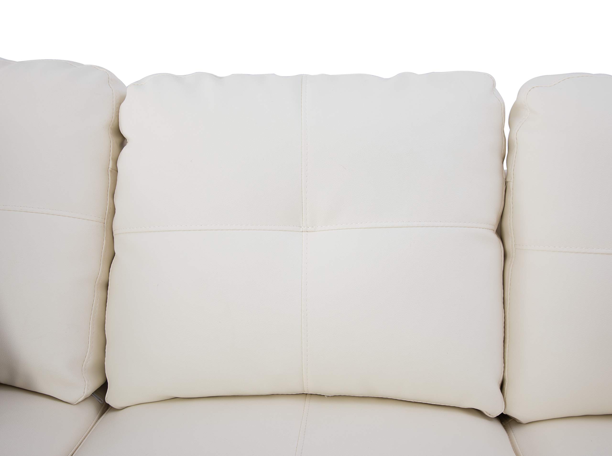 Beverly Fine Furniture Modern Sectional Sofa Set in Cream White - Perfect for Living Room, Lounge & Family Gatherings