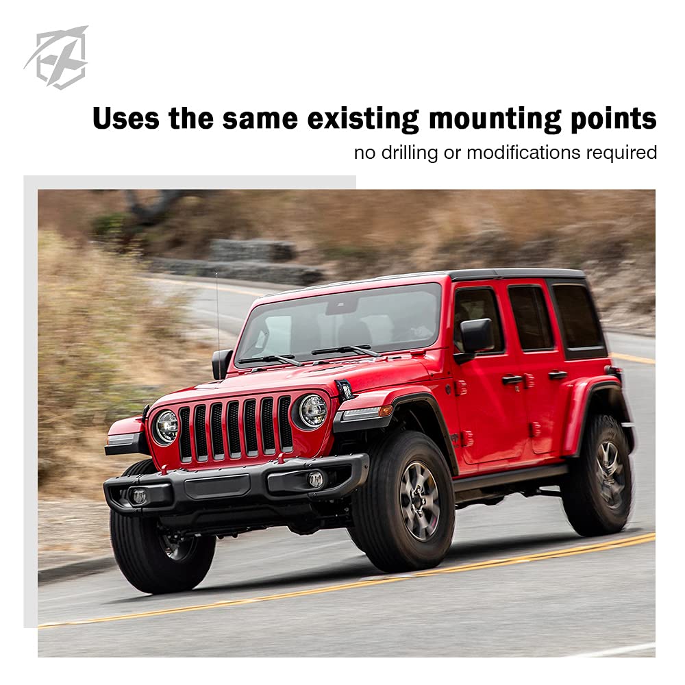 Xprite Aluminum Hood Latches with Retro Flag - Adjustable Hood Latch Catches Kit for 2007-2025 Jeep Wrangler JK JKU JL JLU & 2020+ Gladiator JT (1 Pair) - Heavy Duty Off-Road Accessories for Adventure & Trail Riding