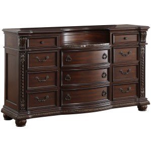 Elegant Cavalier Dresser with White Marble Top - Modern Bedroom Furniture for Storage & Organization