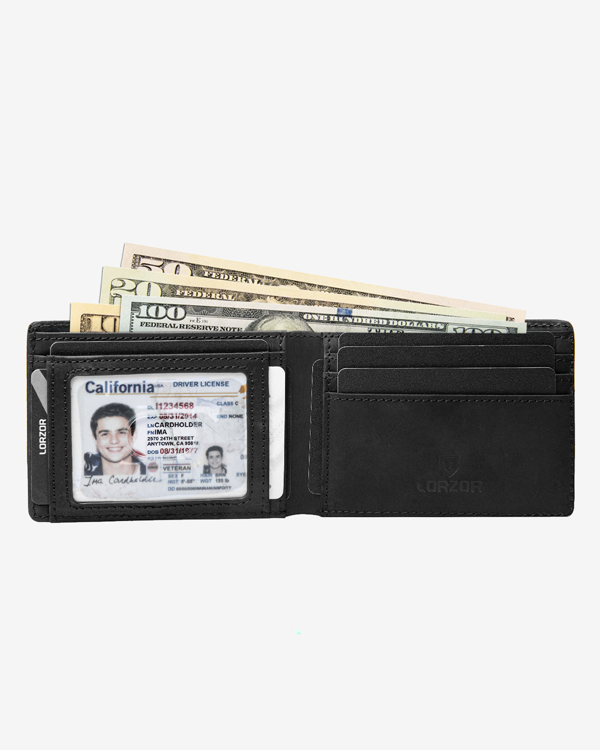 LORZOR Genuine Leather Wallet A1 - Slim RFID Blocking Bifold Wallet for Men - Perfect for Everyday Carry, Travel & Business Use