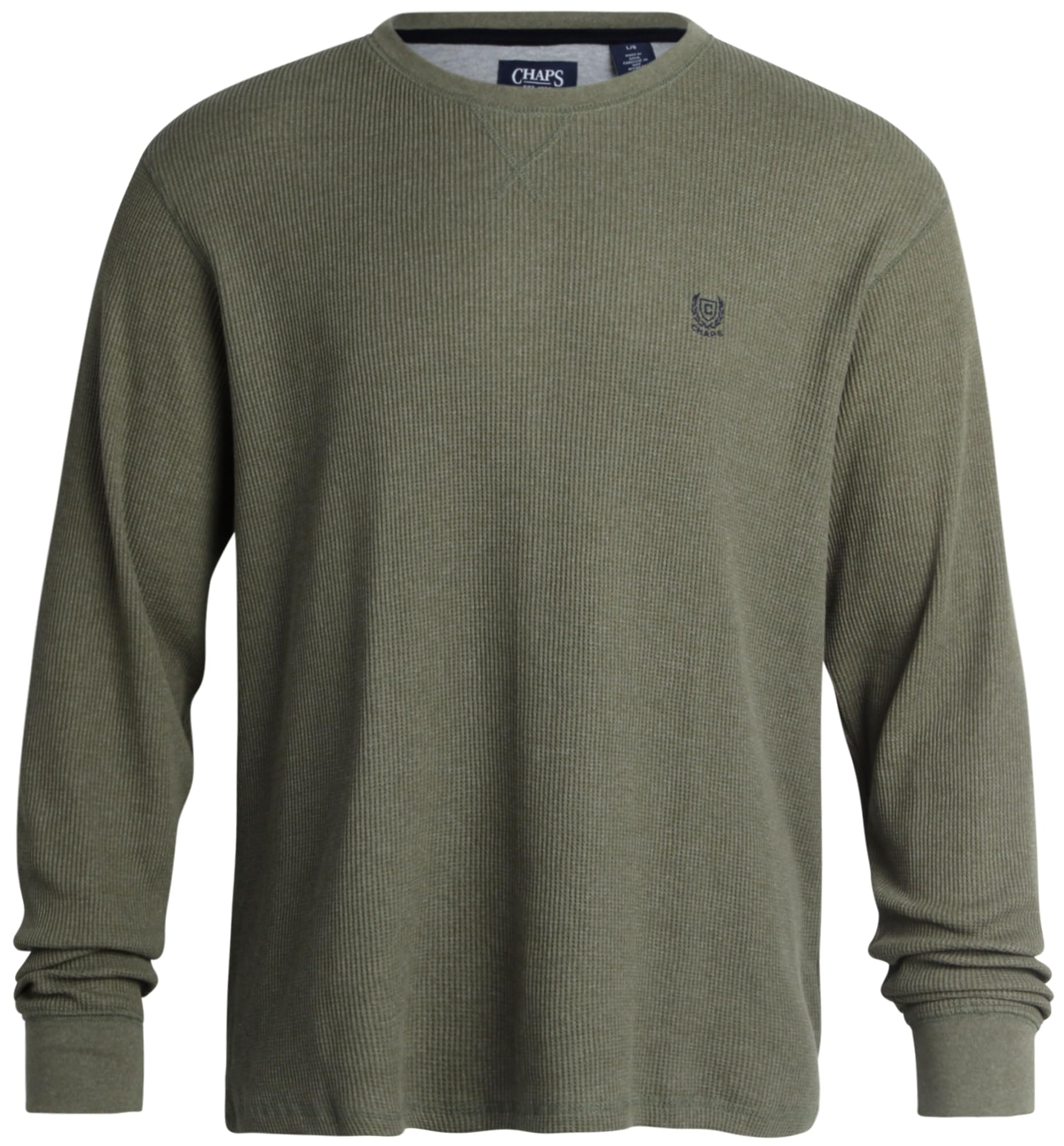 Chaps Men's Long Sleeve Thermal Shirt - Soft Waffle Knit Crewneck Casual Shirt for Men (Sizes M-XXL) - Perfect for Fall Layering, Winter Warmth & Outdoor Activities