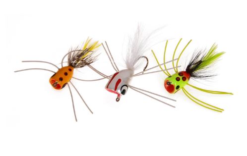 3-Piece Assorted Bass Popper Fishing Lures Set - Topwater Bass Fishing Lures for Freshwater & Saltwater - Perfect for Casting, Trolling, and Fly Fishing