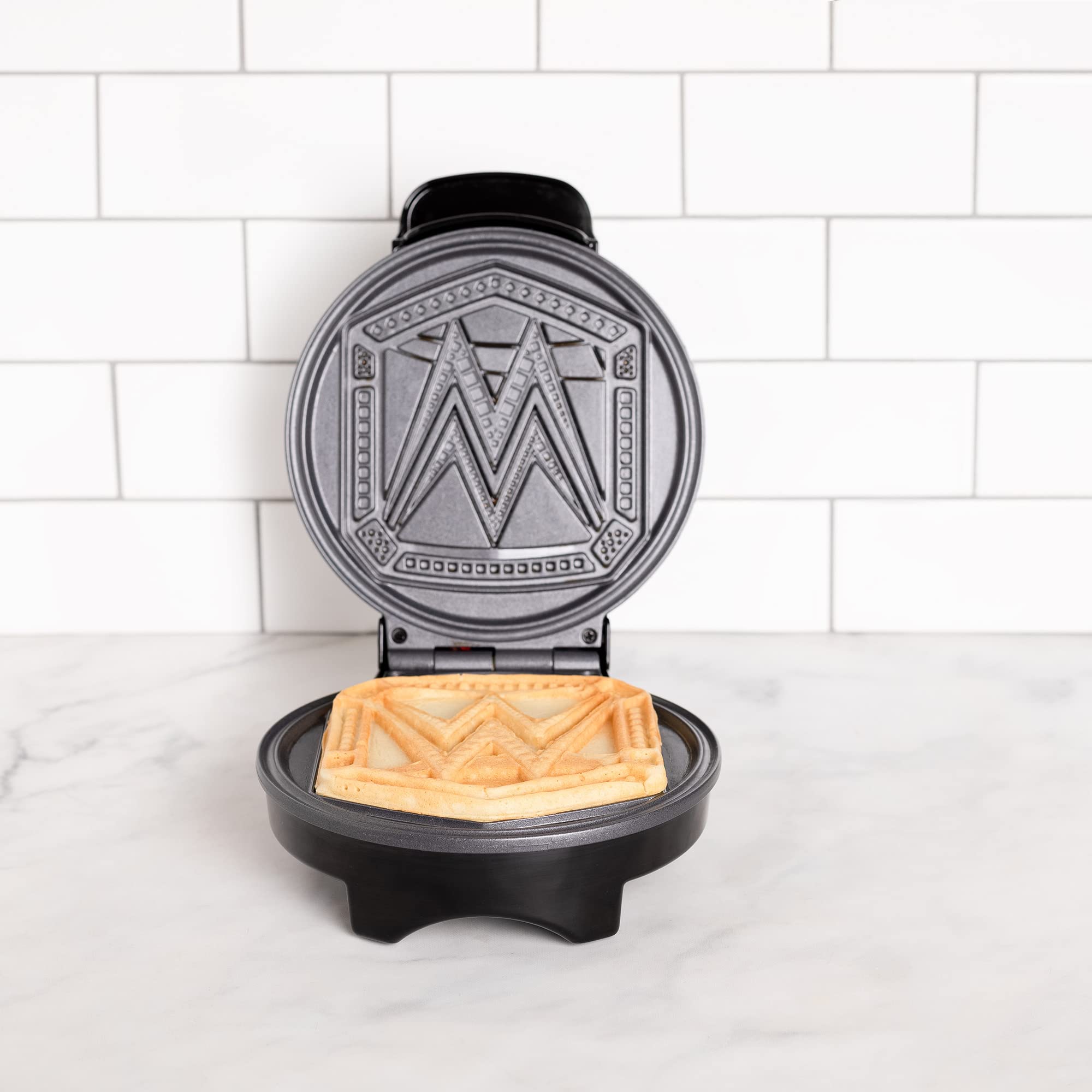 Uncanny Brands WWE Championship Belt Waffle Maker - Make Champion-Style Waffles - Perfect for Game Day Breakfasts & WWE Themed Parties