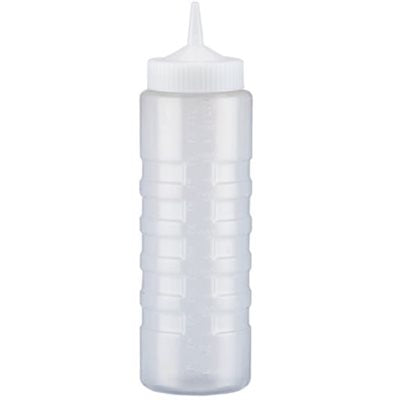 Vollrath 24 Oz Wide Mouth Clear Squeeze Bottle - Food Grade Plastic Condiment Dispenser for Sauces, Dressings & Oils - Perfect for Restaurants, Catering & Home Kitchen Use