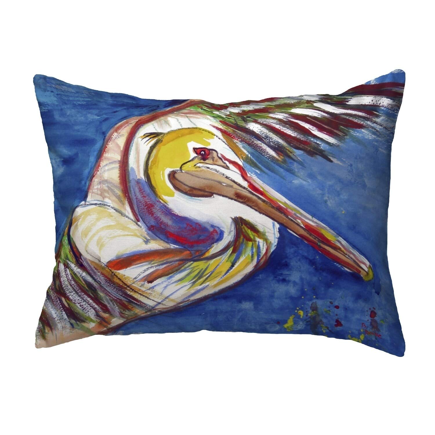 Betsy Drake KS413 Decorative Throw Pillow 11x14 Inches - Soft Multi-Color Cushion for Sofa, Bed, Living Room & Home Decor