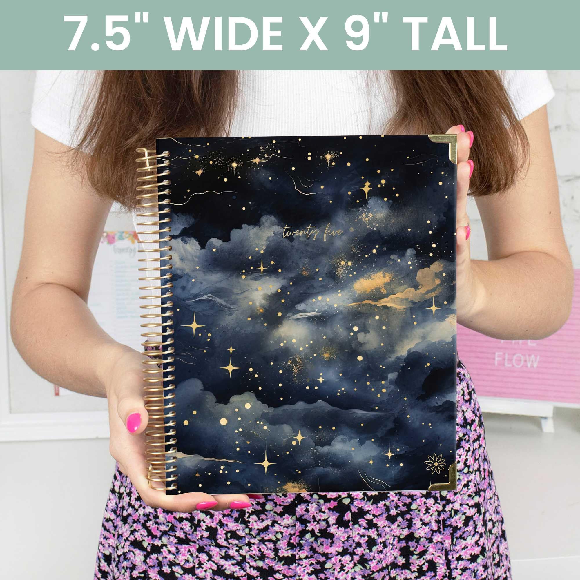 Bloom 2025 Hard Cover Planner - Goal Setting & Vision Journal with Monthly/Weekly Layout - 7.5