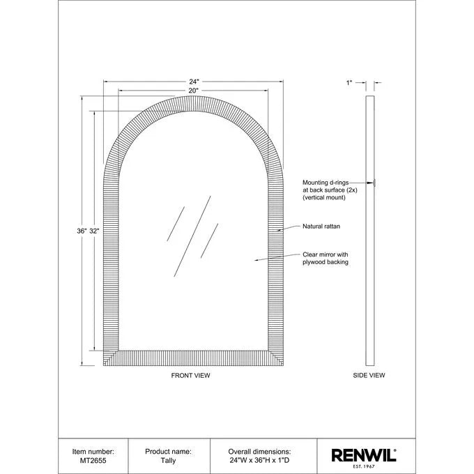Tally Mirror - Full-Length Wall Mirror with Adjustable Tilt, Modern Home Decor for Bedroom, Living Room, and Entryway