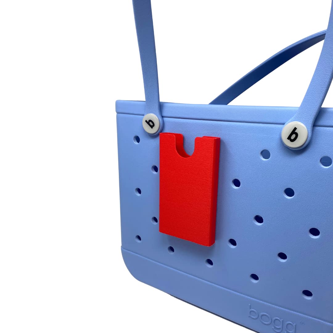 BAGLETS Phone Holder Charm for Bogg Bags - Secure Phone Accessory for Totes - Made in USA (Red) | Perfect for Beach, Pool & Shopping Trips