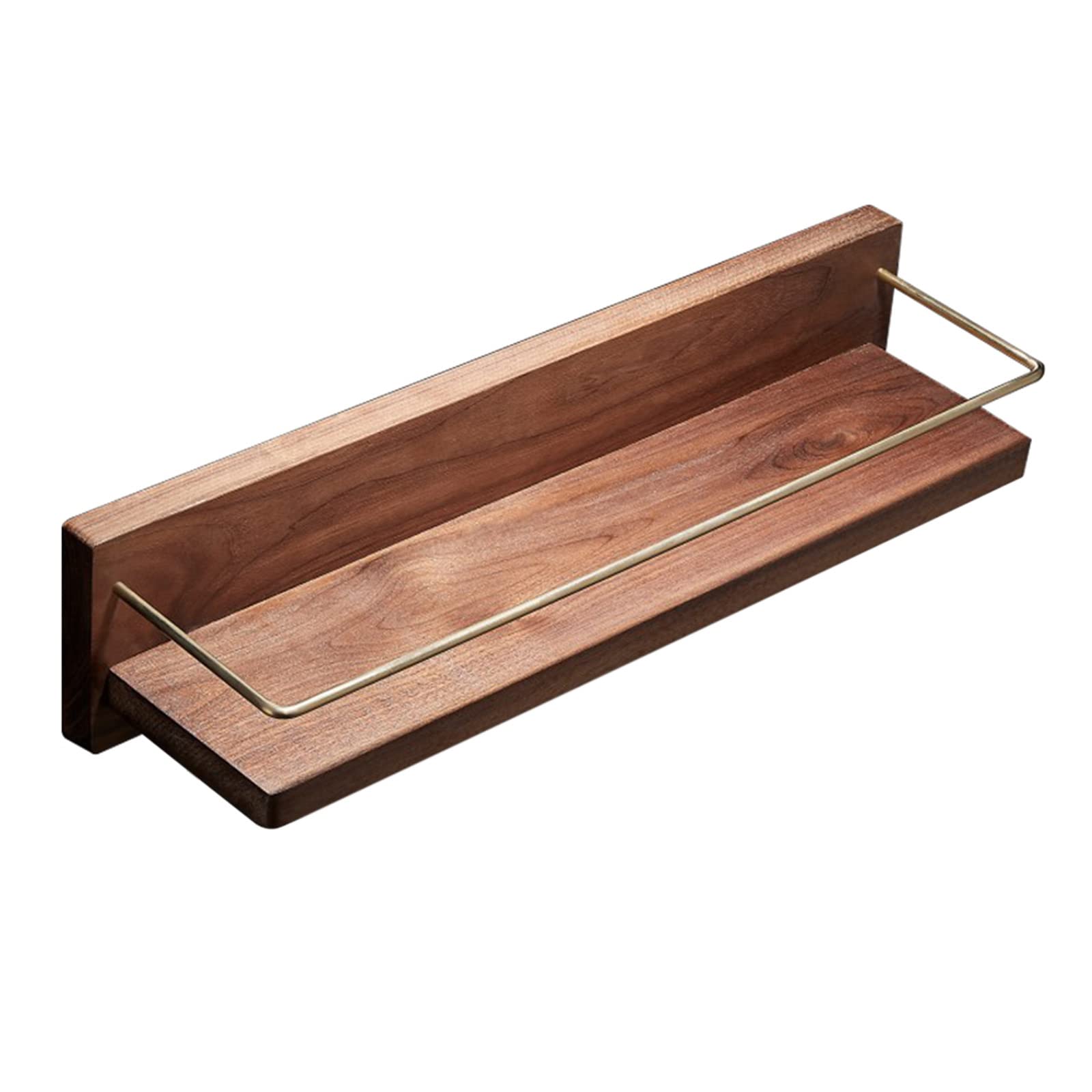 No Drill Shower Basket - Rustproof Wall Mounted Shower Organizer with Wood Finish, 450mm Shampoo Holder for Bathroom & Kitchen - Perfect for Small Spaces & Clutter-Free Showers