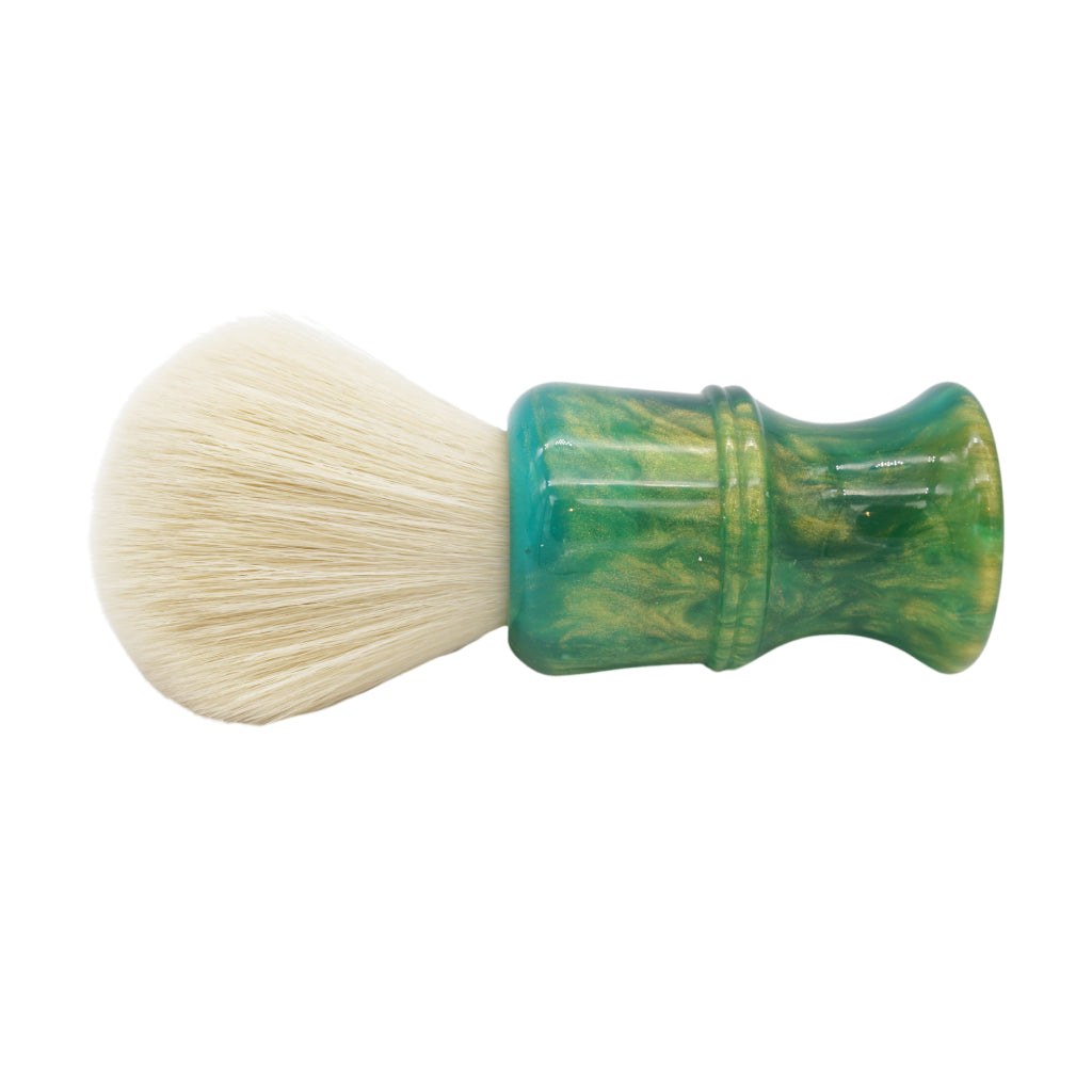 AP Shave Co. 26mm Cashmere Bulb Synthetic Shaving Brush - Golden Emerald Green Handle | Premium Soft Bristles for Smooth Shaving | Perfect for Wet Shaving & Beard Grooming at Home