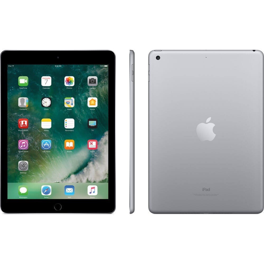 Apple iPad 9.7-inch (2017 Model) 128GB WiFi Tablet - Space Gray (Renewed) - Perfect for Work, School & Entertainment