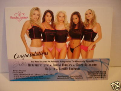 Playboy Benchwarmer Rare 4 Autographs Numbered Insert Card - Collectible Trading Card for Sports & Entertainment Memorabilia Enthusiasts
