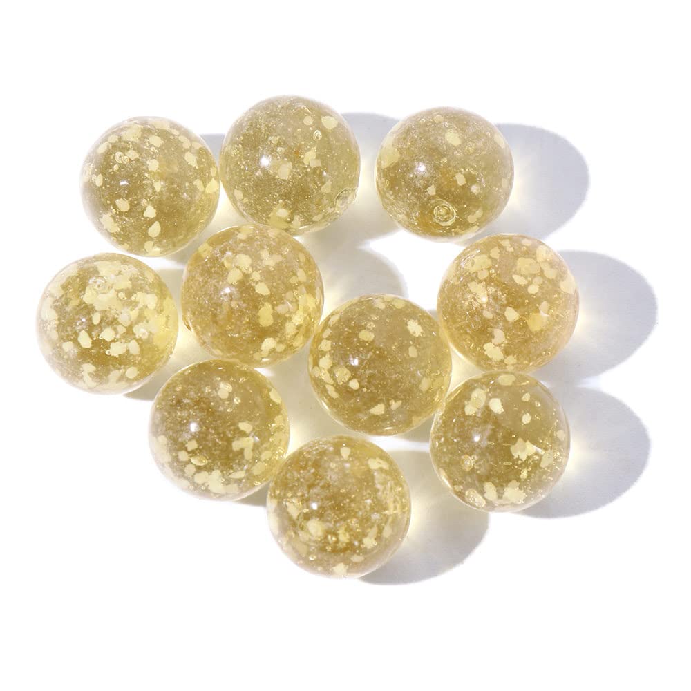 Glow in The Dark Glass Marbles - Multi-Color Luminous Marbles for Kids, Marble Games, DIY Crafts & Home Decor (Gold) - Perfect for Nighttime Play, Sensory Activities & Creative Decorations