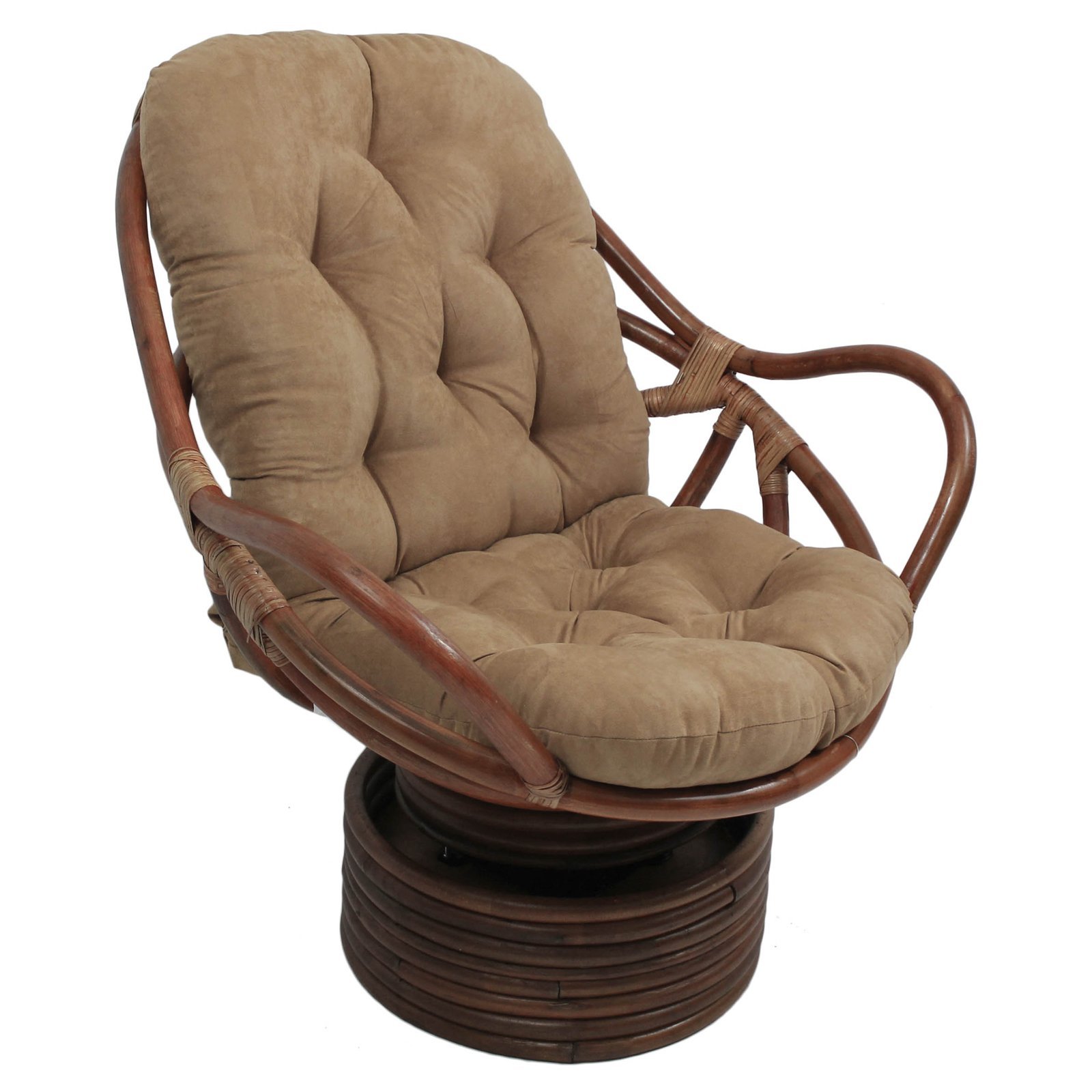 International Caravan Swivel Rocker Chair with Twill Cushion - Comfortable Living Room Furniture for Relaxing, Reading & Nursing - Perfect for Home, Office & Nursery Decor