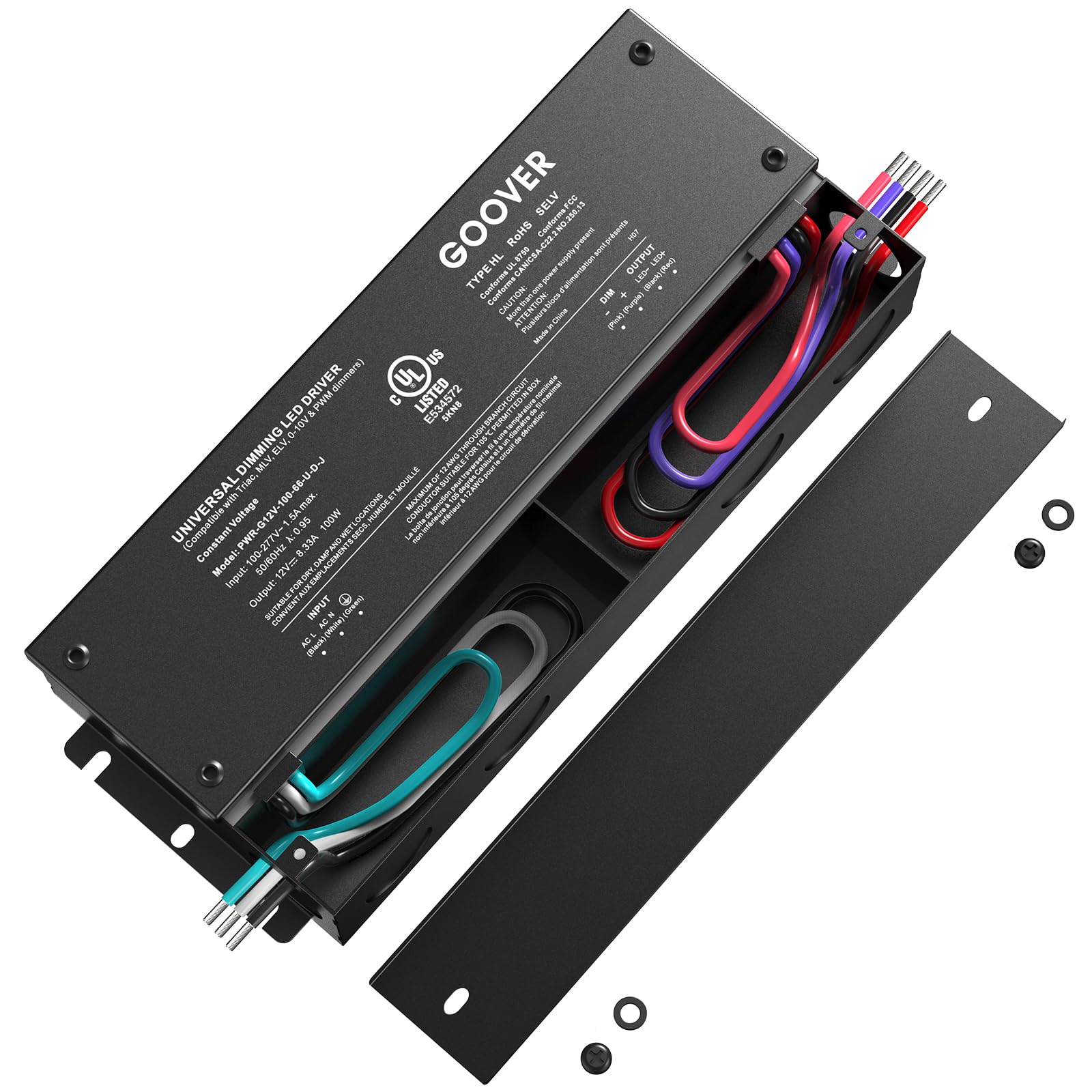 100W Dimmable LED Driver 12V - Triac Dimmable Power Supply AC to DC Transformer - Compatible with Lutron & Leviton Dimmers - Waterproof IP67 & UL Listed - Perfect for Indoor/Outdoor LED Lighting, Landscape Lighting & Signage