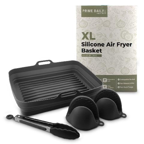 Extra Large Reusable Silicone Air Fryer Liners for Toaster Oven - Non-Stick, Durable Baking Accessories for Family Meals | Perfect for Roasting, Frying & Reheating Food in Air Fryers
