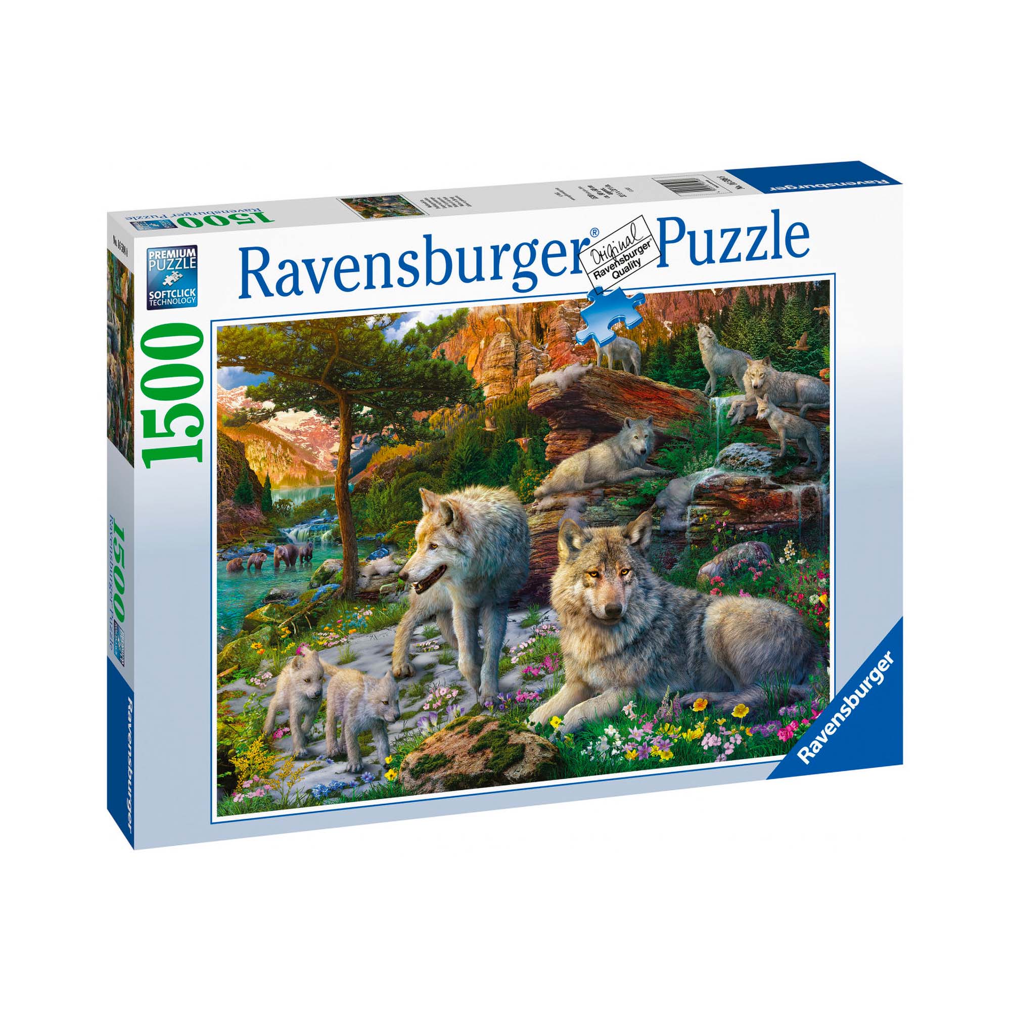 1,500 Piece Jigsaw Puzzle - Wolves in Spring Landscape - Challenging Adult Puzzle for Relaxation & Home Decor - Perfect for Family Game Nights & Stress Relief