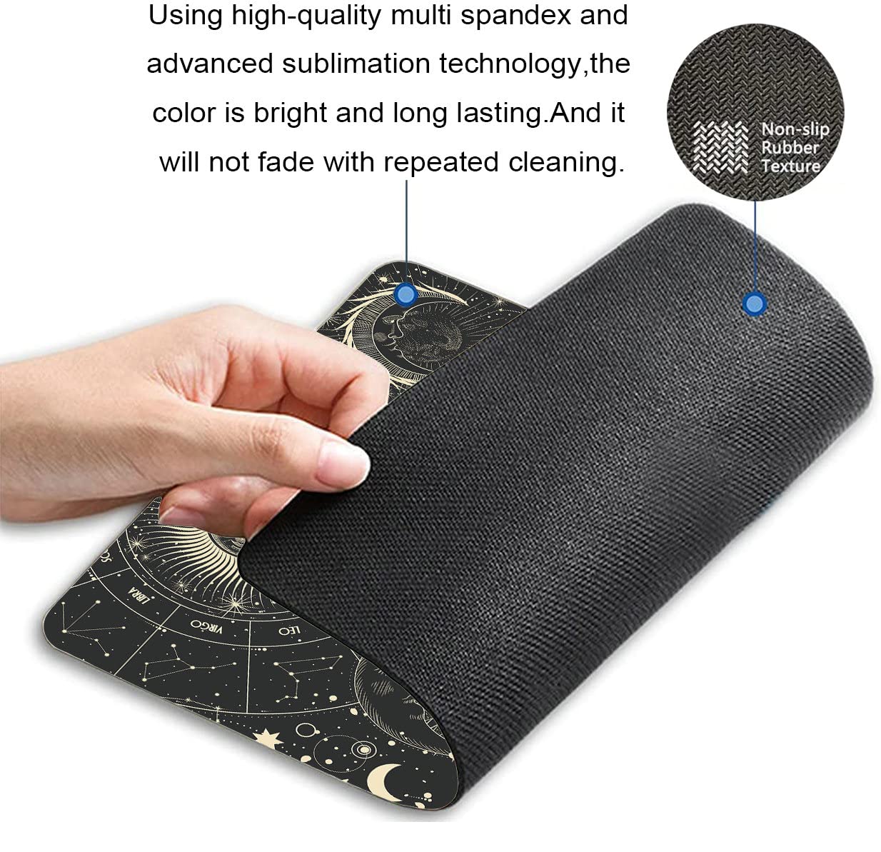Astrology Moon Sun Mouse Pad - Non-Slip Rubber Base, Washable & Comfortable Computer Mouse Pad (7.9 x 9.5 x 0.12 inches) - Perfect for Office, Gaming & Home Workspace