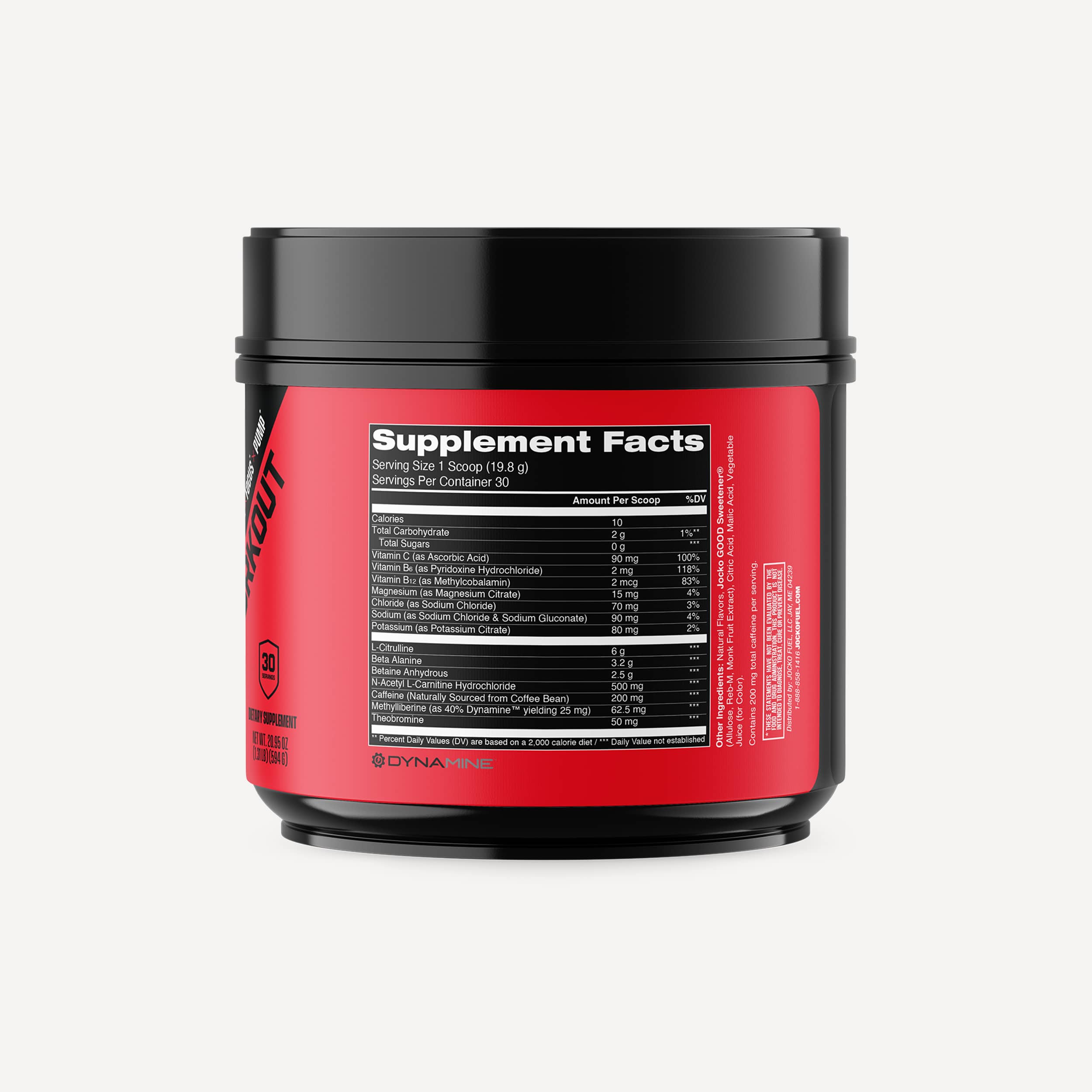 JOCKO Pre Workout Powder - Energy & Endurance Booster for Gym, Running & Fitness | Natural Performance Enhancer for Men & Women