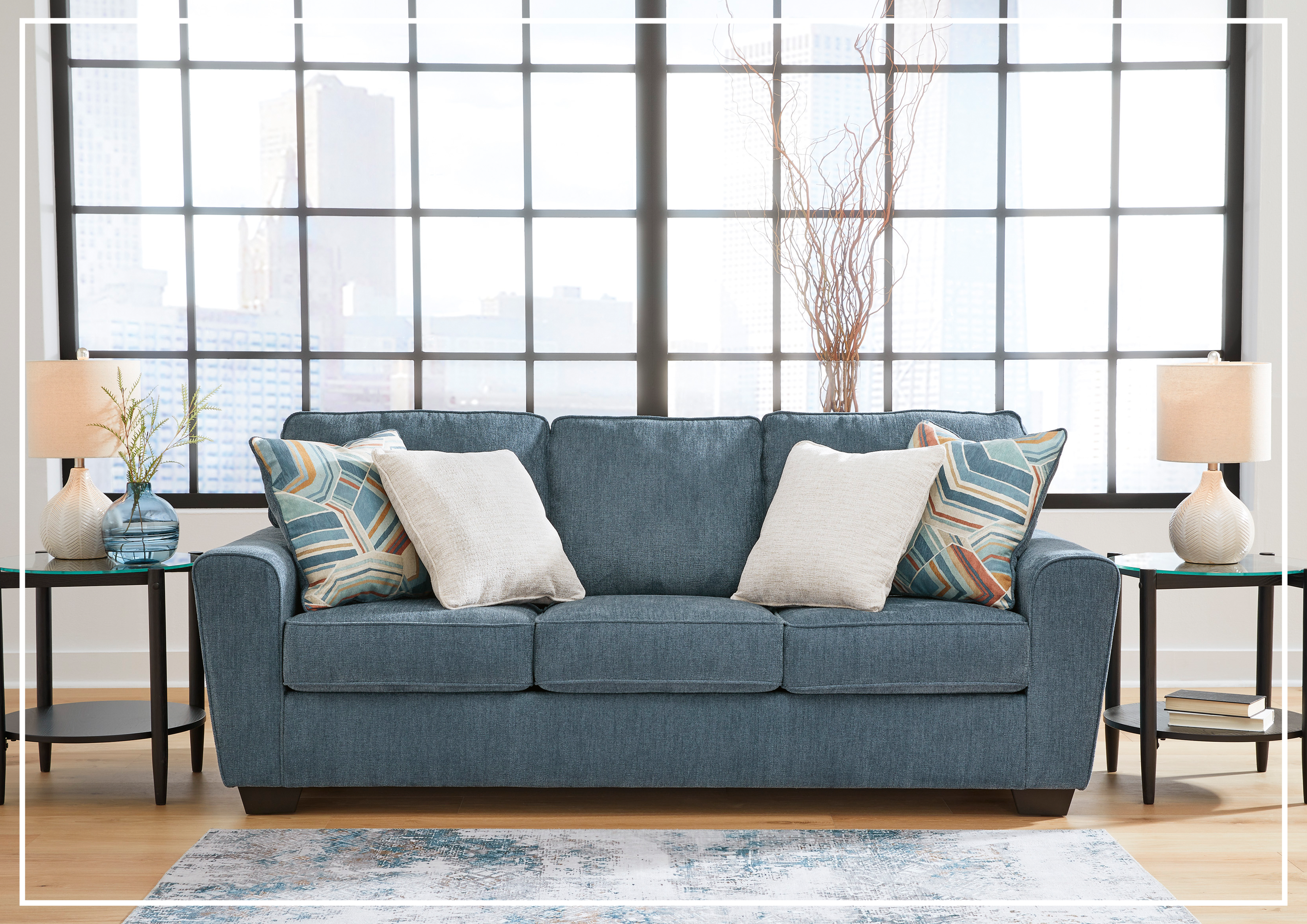 Gio Italia Claire 3-Seater Fabric Queen Sleeper Sofa Bed - Convertible Comfort for Small Spaces & Guest Rooms | Perfect for Apartments, Living Rooms & Home Offices