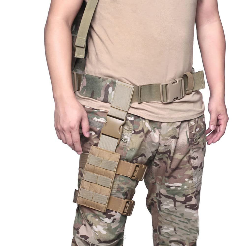 Universal Tactical MOLLE Drop Leg Gun Holster with Magazine Pouch - Quick Release Thigh Rig Panel Adapter for Hunting, Airsoft & Outdoor Sports | Perfect for Range Shooting, Tactical Training & Survival Gear