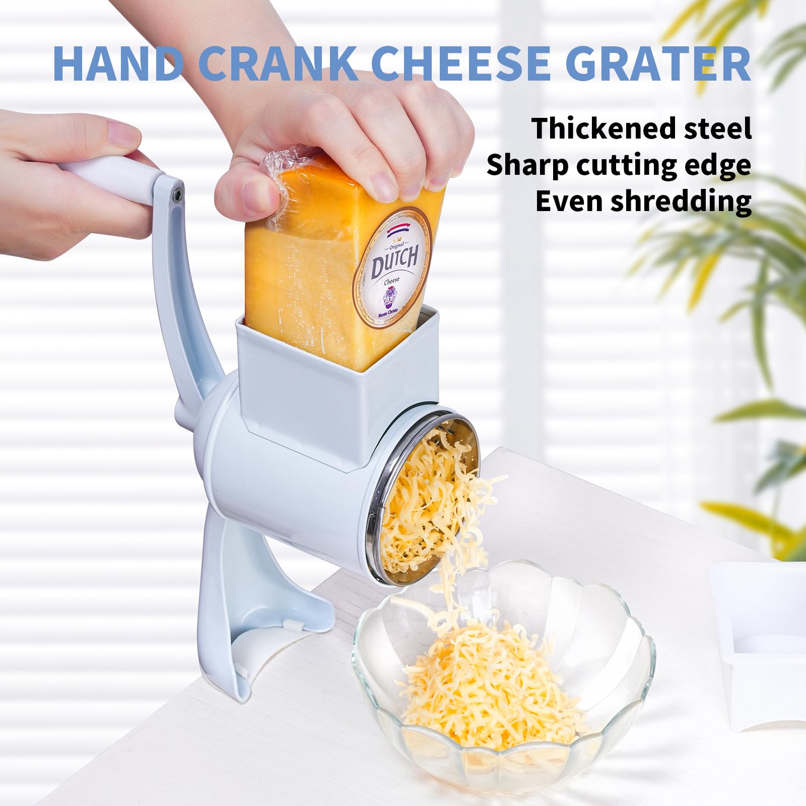 Premium Manual Nut Chopper Grinder - Heavy Duty Dried Fruit Crusher & Peanut Masher for Walnuts, Pecans, Almonds (160 Double Blade, White) - Perfect for Baking, Cooking, and Healthy Snack Preparation