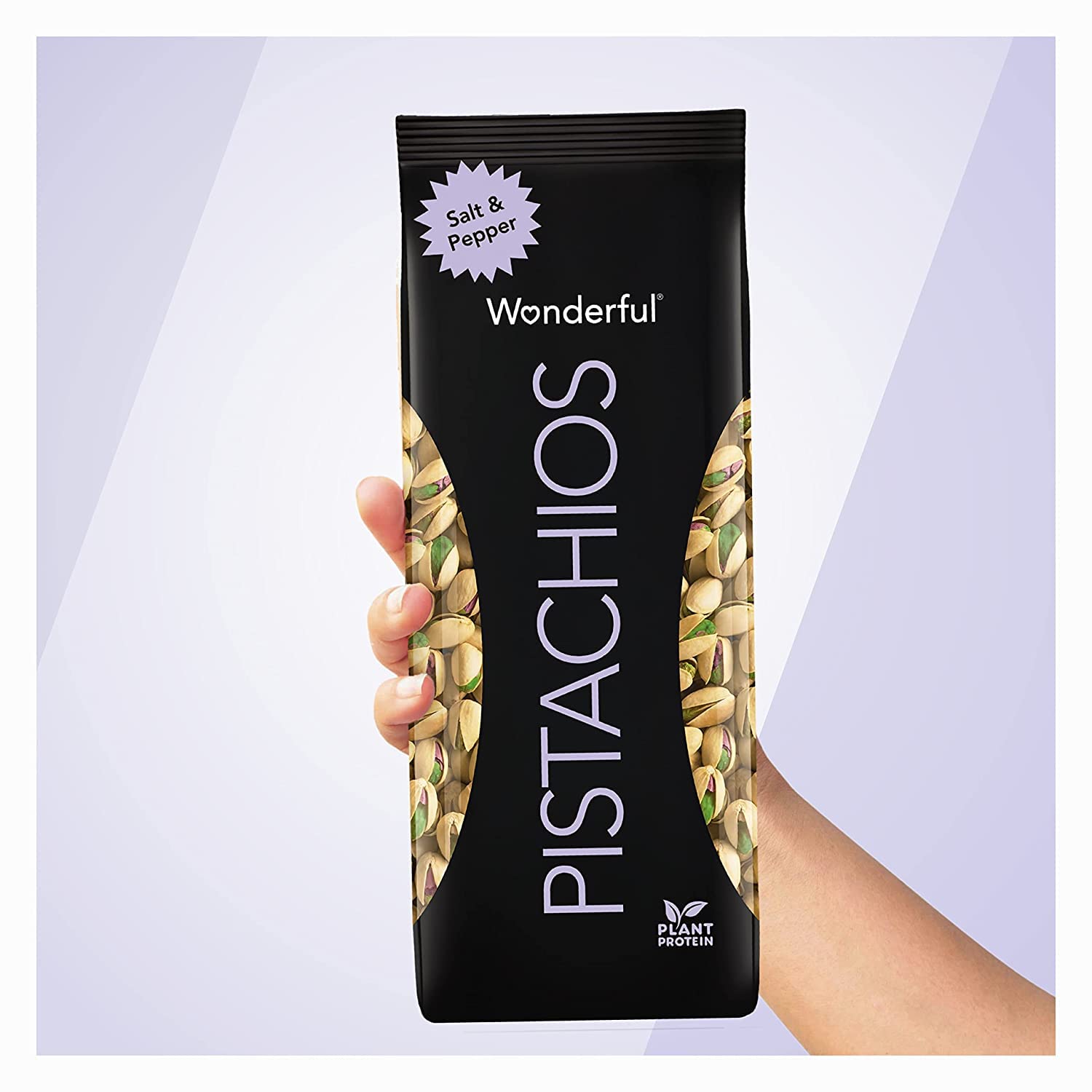Wonderful Pistachios In Shell - Salt & Pepper Flavored Nuts (48oz Bag) | High Protein, Gluten Free Healthy Snacks | Perfect for Office, Hiking & Movie Night