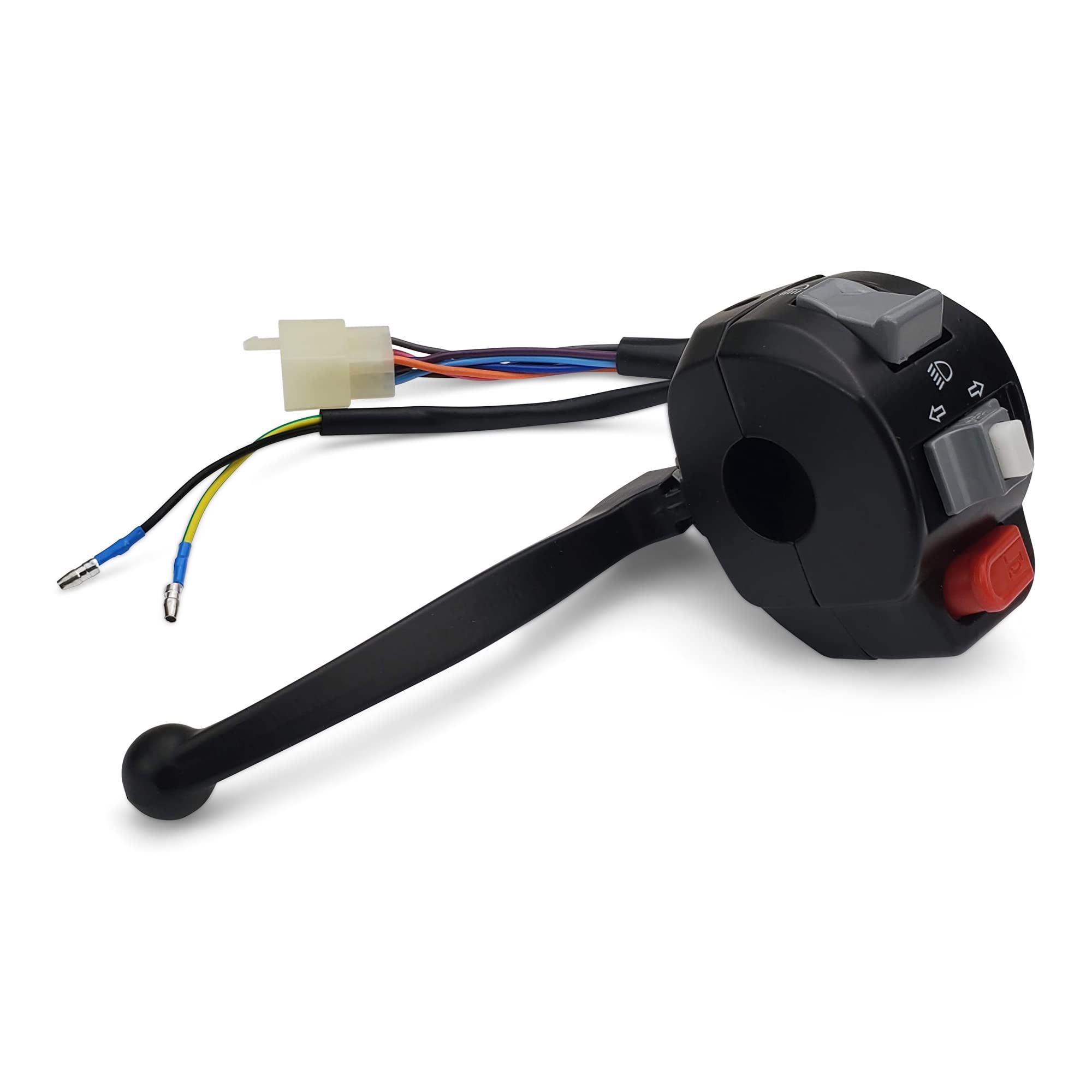 Left Brake Lever Controller with Switches & Female Plug for Motorcycle Safety