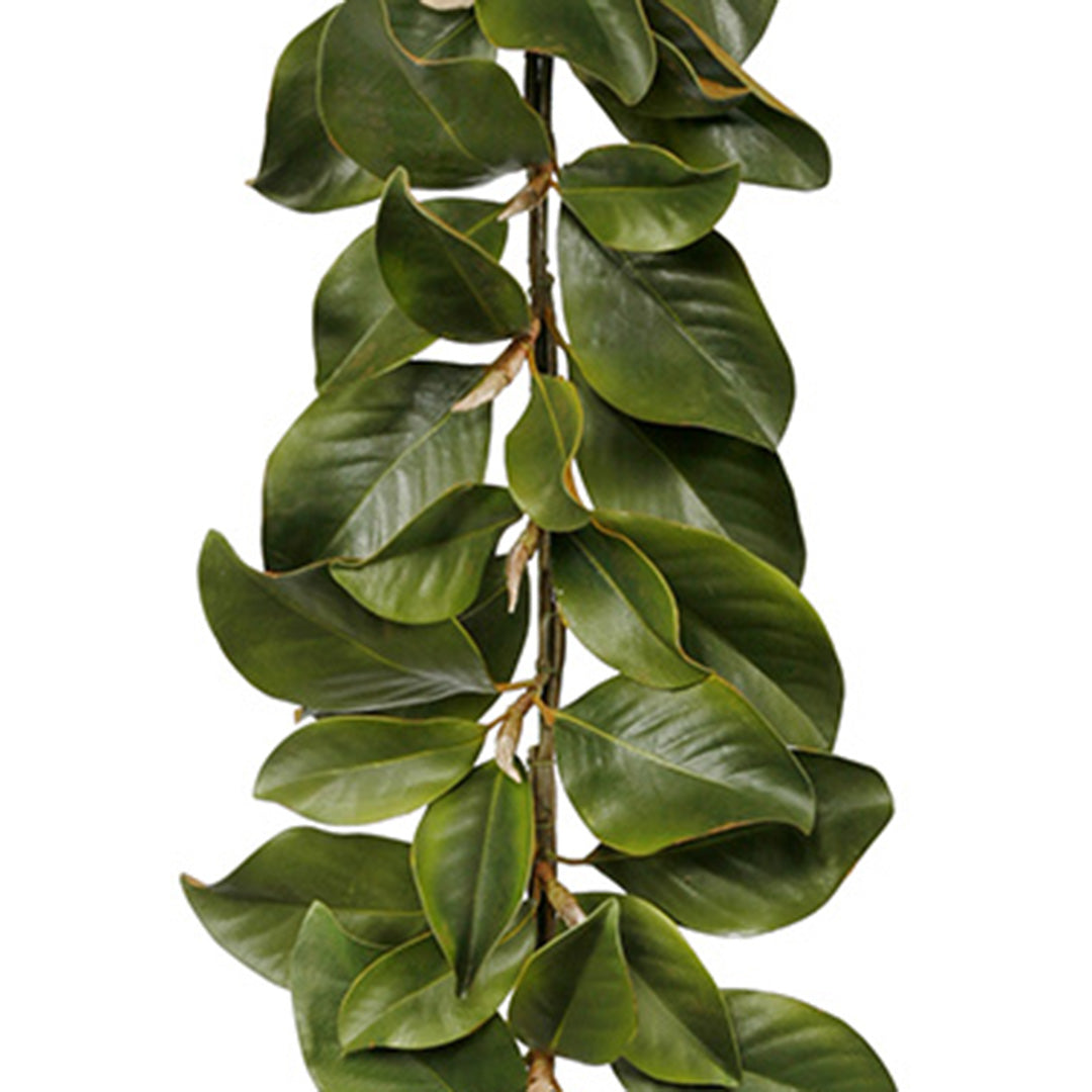 Magnolia Leaf Garland 5 Feet - Artificial Faux Greenery for Home Decor, Wedding, Party, and Seasonal Displays - Perfect for Mantels, Tables, and Walls