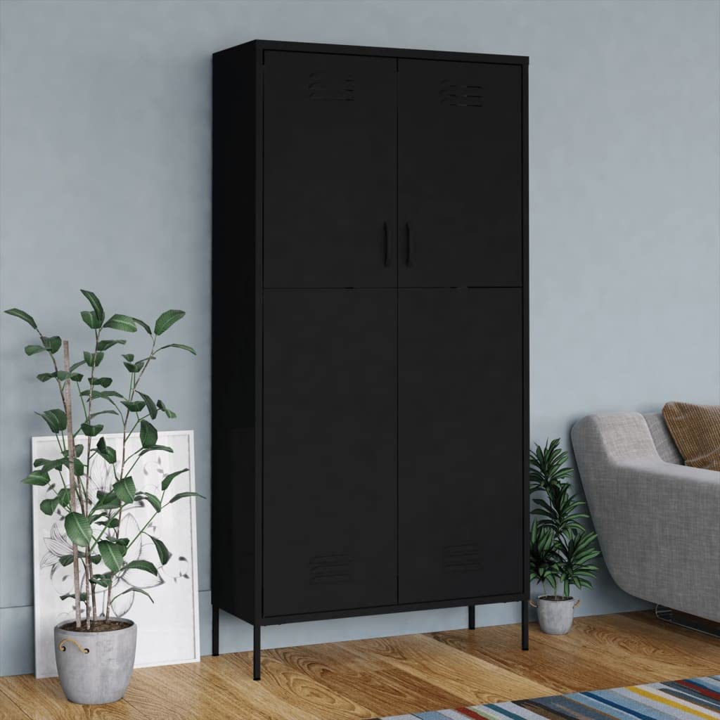 CHARMMA 2-Door Wardrobe Cabinet - White Bedroom Armoire with Hanging Rod & 4 Adjustable Shelves for Closet Storage Organization | Perfect for Bedroom, Dorm Room, or Apartment Storage Solutions